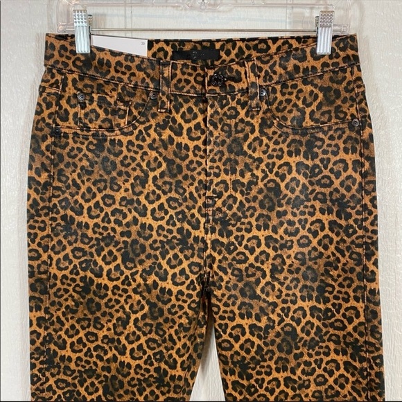 NEW 7FAM Leopard Print Ankle Length Jeans 30 - Picture 2 of 15